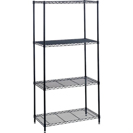 Safco Starter Unit, 4 Shelves/Posts, 1000 lb, 48"x18"x72", Black SAF5291BL